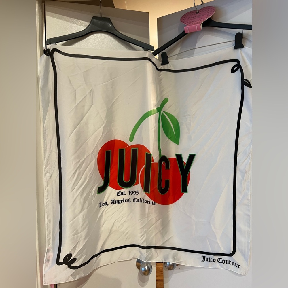Silk White, Red & Green Fashion Scarf - Picture 6 of 7